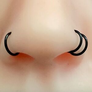 Set of 2 Tiny 6mm Fake Clip on Nose Rings